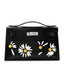 Box Marquetry Daisies Kelly Pochette Clutch Black White Jaune De Naples