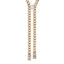 Chain Link Crystal CC Dog Tag Charm Necklace Gold