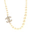 Pearl CC 100th Anniversary Necklace Light Gold