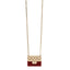 Metal Resin Flap Bag Long Necklace Gold Red