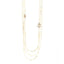 Metal Pearl Crystal Graduated CC Multi Strand Necklace Gold