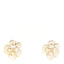 Metal Resin CC Camellia Stud Earrings Gold White