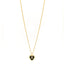 Metal Resin Crystal CC Heart Necklace Gold Black