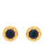 Gripoix Quilted Clip On Earrings Gold Blue