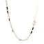 Pearl Baguette Crystal CC Choker Necklace Silver Black