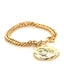 Metal Medallion Chain Bracelet Gold