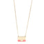 Metal Resin Flap Bag Long Necklace Gold Red