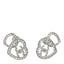 Crystal CC Heart Earrings Silver