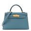 Epsom Mini Kelly Sellier 20 New Blue Jean