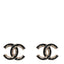 Enamel CC Baroque Earrings Black Gold