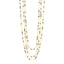 Pearl CC Multi Strand Long Necklace Silver Pearly White Grey