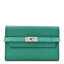 Epsom Shiny Alligator Kelly Medium Wallet Vert Jade