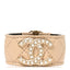 Lambskin Quilted Pearl CC Cuff Bracelet S Beige