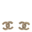 Crystal CC Stud Earrings Gold