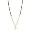 Lambskin Crystal CC Chain Pendant Necklace Black Gold