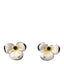 Metal Resin Glass Pearl CC Flower Stud Earrings Gold White Black