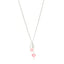 Enamel CC Padlock Heart Key Necklace Silver Rose Salmon