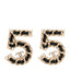 Crystal Lambskin Chain CC No 5 Earrings Gold Black