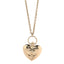 Metal CC Heart Locket Necklace Gold