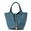 Taurillon Clemence Picotin Lock 18 PM New Blue Jean