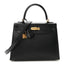 Epsom Horseshoe Kelly Sellier 25 Black Bleu Electrique