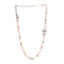 Metal Glass Strass Beaded CC Bow Necklace Silver Pink