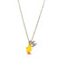 Metal Resin Strass Crystal CC Baby Chick Pendant Necklace Silver Yellow Orange