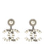 Pearl Crystal CC Drop Earrings Silver