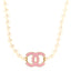 Pearl Enamel CC Choker Necklace Gold White Pink