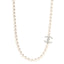 Pearl Resin CC Choker Necklace Pearly White Silver
