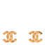 Metal CC Paris Button Stud Earrings Gold