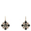 Crystal CC Flower Drop Earrings Silver Black Pink