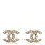 Crystal Mini CC Earrings Gold