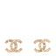 Crystal CC Logo Earrings Gold