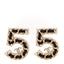 Crystal Lambskin Chain CC No 5 Earrings Gold Black