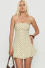 Yellow Dot Halter Ruffle Mini Dress