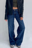 Blue Wide Leg Low Rise Jeans