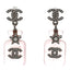 Resin Crystal CC Star Perfume Bottle Drop Earrings Silver Pink
