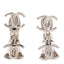Metal CC Turnlock Drop Earrings Silver