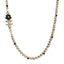 Crystal Pearl Glass Beaded CC Short Necklace Gold White Black