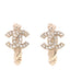 Crystal CC Hoop Earrings Gold