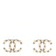 Pearl Crystal CC Earrings Gold