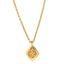CC Chain Pendant Long Necklace Gold