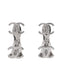 Metal Double CC Earrings Silver