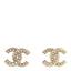 Crystal Timeless CC Earrings Light Gold