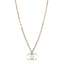 Crystal Pearl Nefertiti CC Pendant Necklace Gold