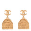 Metal CC Rue Cambon Drop Earrings Gold