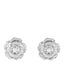18K White Gold Diamond Bouton de Camelia Earrings
