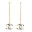 Crystal CC Drop Earrings Pink Grey Gold