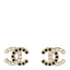 Crystal CC Earrings Black Gold